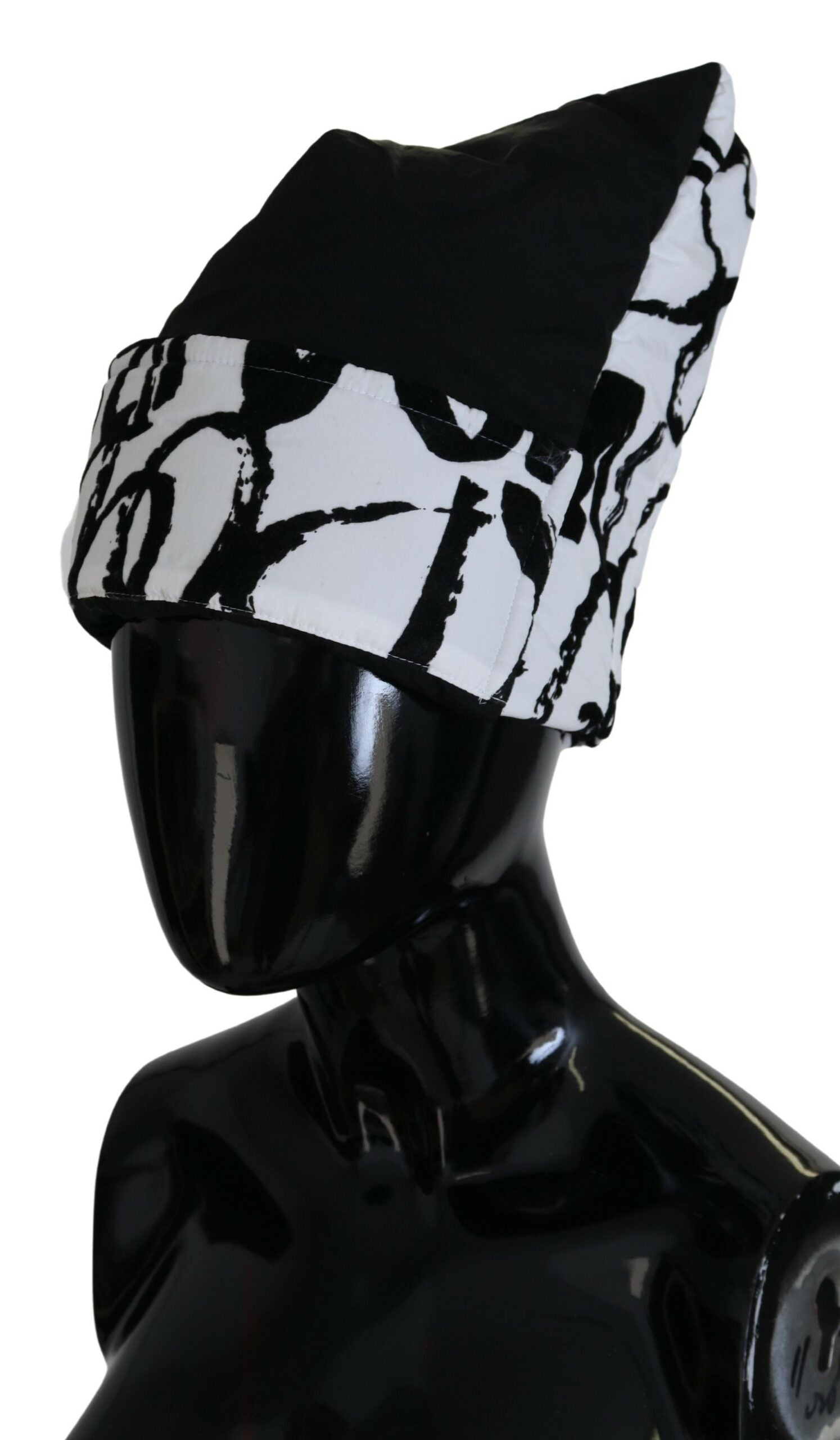 Dolce & Gabbana White Printed Nylon Women Winter Beanie Cap Hat Curated Luxury Accessories by Orvyn