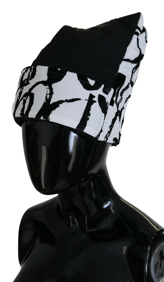Dolce & Gabbana White Printed Nylon Women Winter Beanie Cap Hat Curated Luxury Accessories by Orvyn