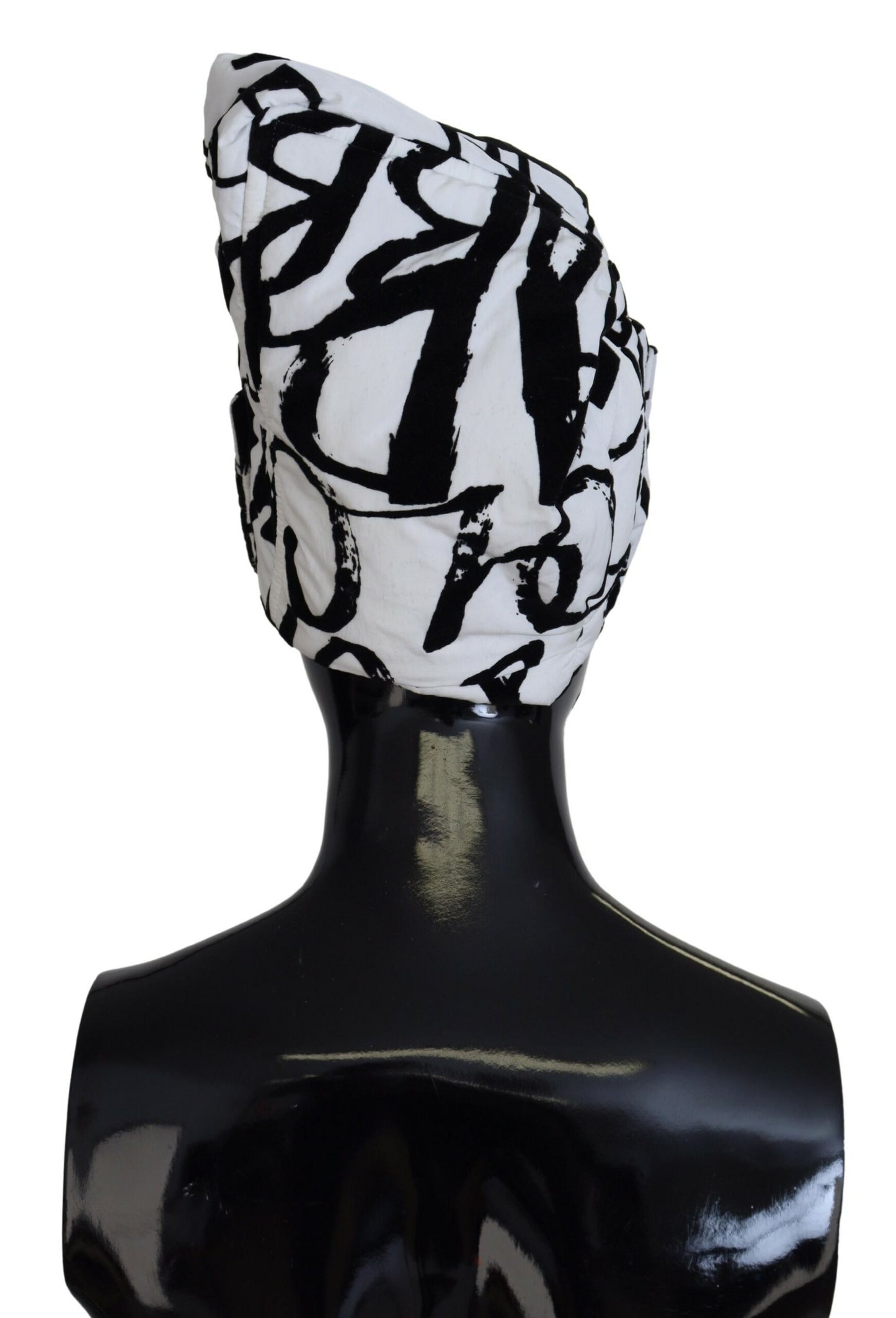 Dolce & Gabbana White Printed Nylon Women Winter Beanie Cap Hat Curated Luxury Accessories by Orvyn