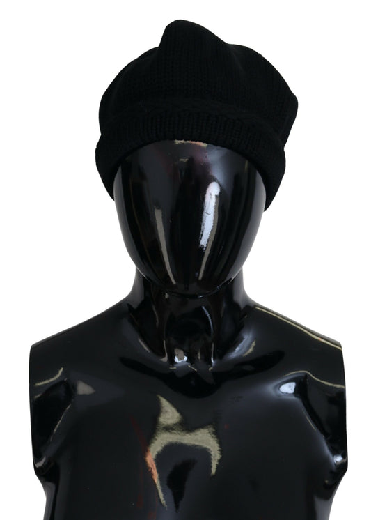Dolce & Gabbana Black Virgin Wool Women Winter Beanie Cap Hat Curated Luxury Accessories by Orvyn