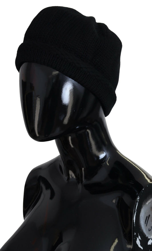Dolce & Gabbana Black Virgin Wool Women Winter Beanie Cap Hat Curated Luxury Accessories by Orvyn