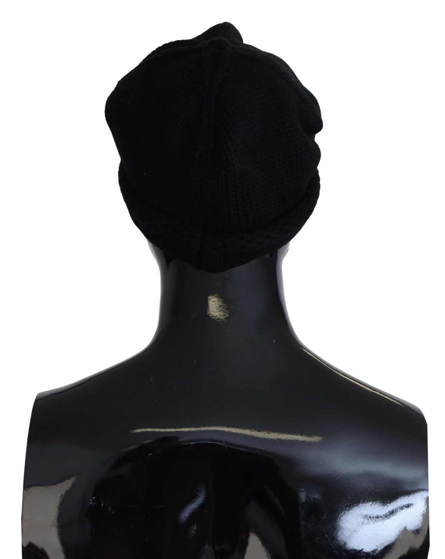 Dolce & Gabbana Black Virgin Wool Women Winter Beanie Cap Hat Curated Luxury Accessories by Orvyn