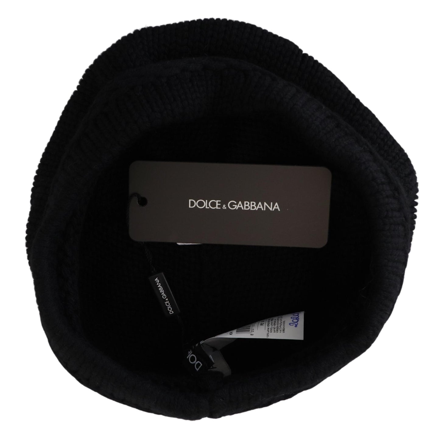 Dolce & Gabbana Black Virgin Wool Women Winter Beanie Cap Hat Curated Luxury Accessories by Orvyn