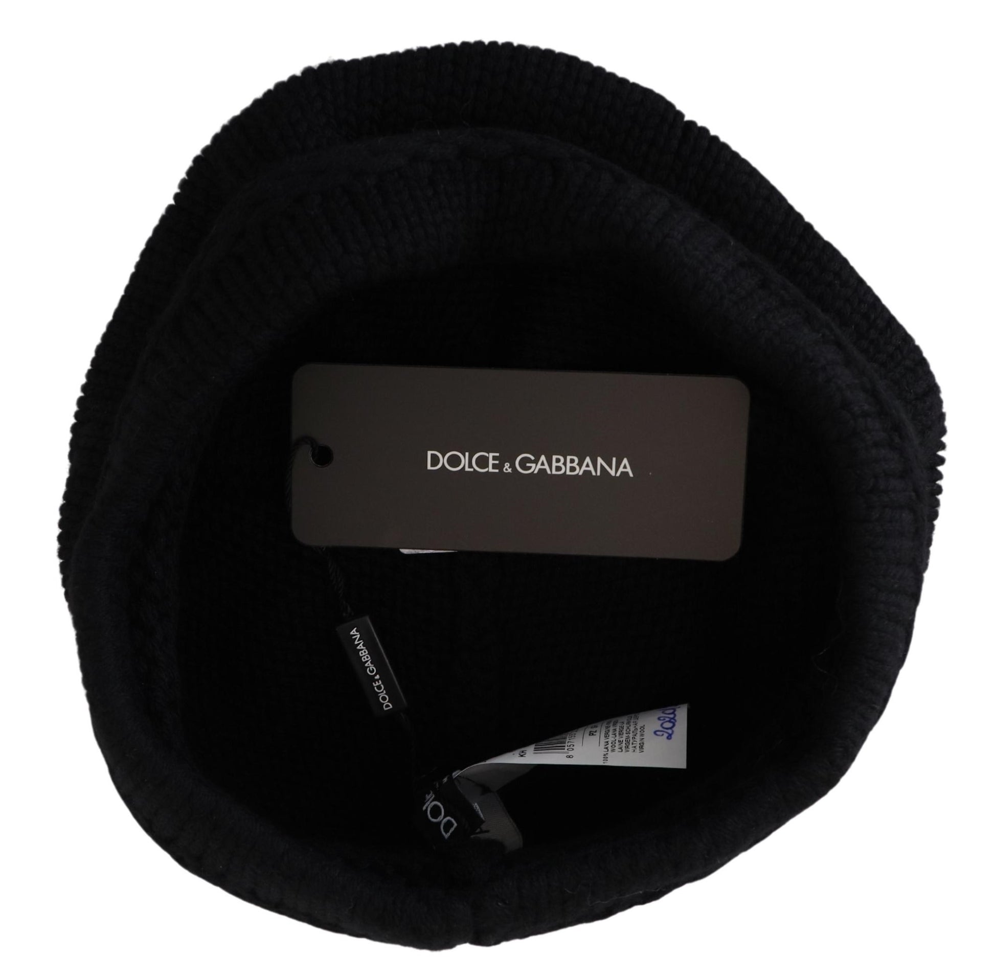 Dolce & Gabbana Black Virgin Wool Women Winter Beanie Cap Hat Curated Luxury Accessories by Orvyn