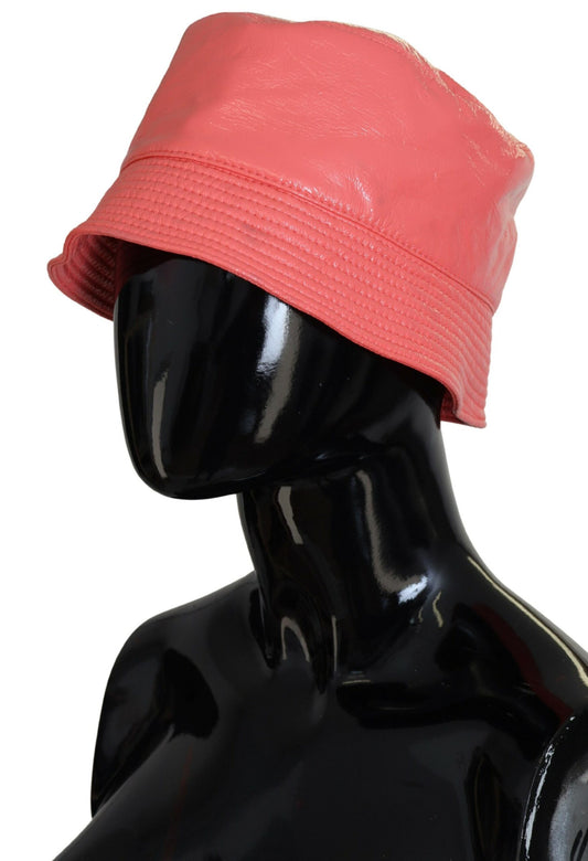 Dolce & Gabbana Peach Quilted Faux Leather Women Bucket Cap Hat Curated Luxury Accessories by Orvyn