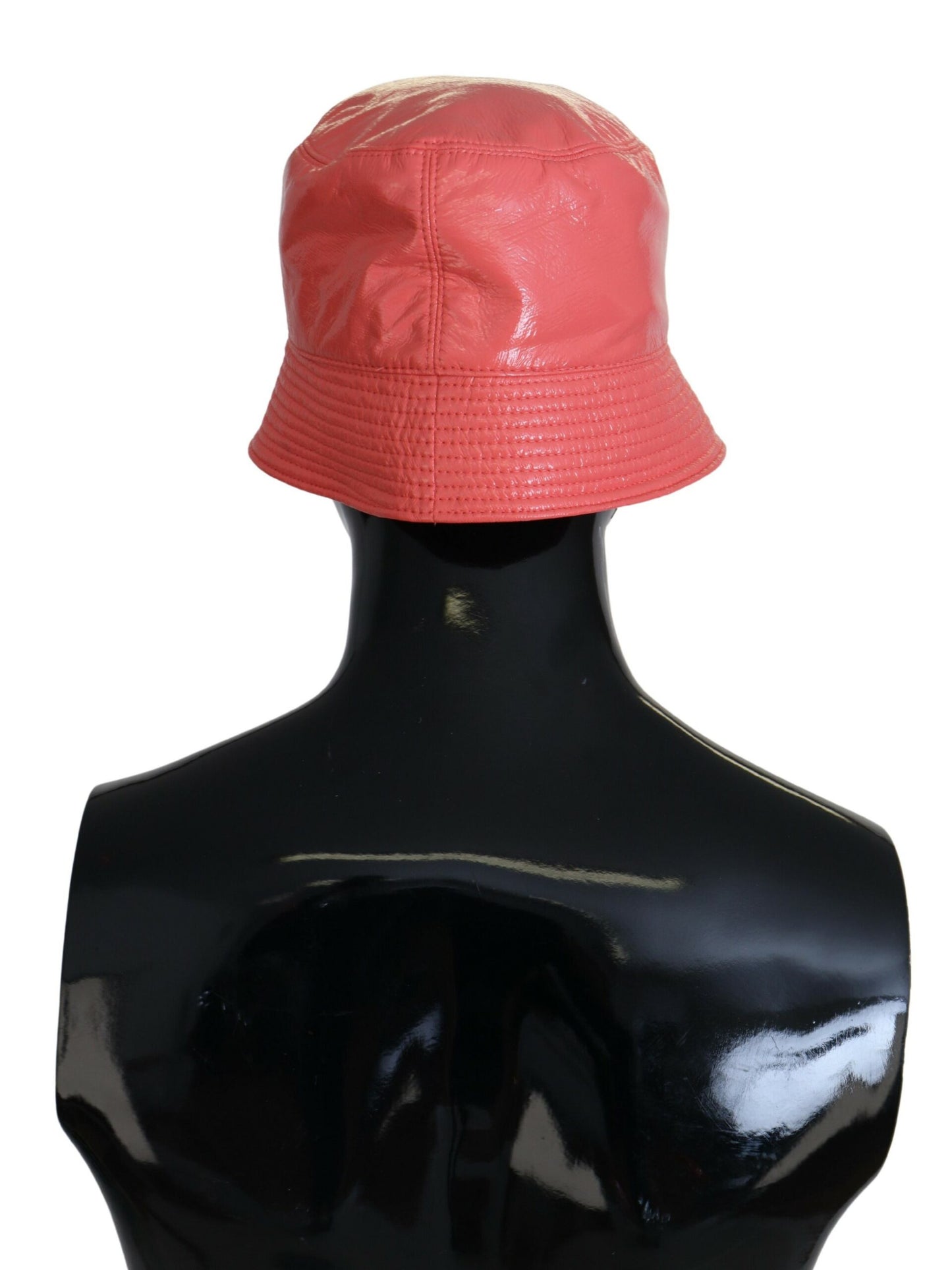 Dolce & Gabbana Peach Quilted Faux Leather Women Bucket Cap Hat Curated Luxury Accessories by Orvyn