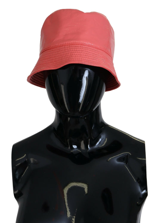 Dolce & Gabbana Peach Quilted Faux Leather Women Bucket Cap Hat Curated Luxury Accessories by Orvyn