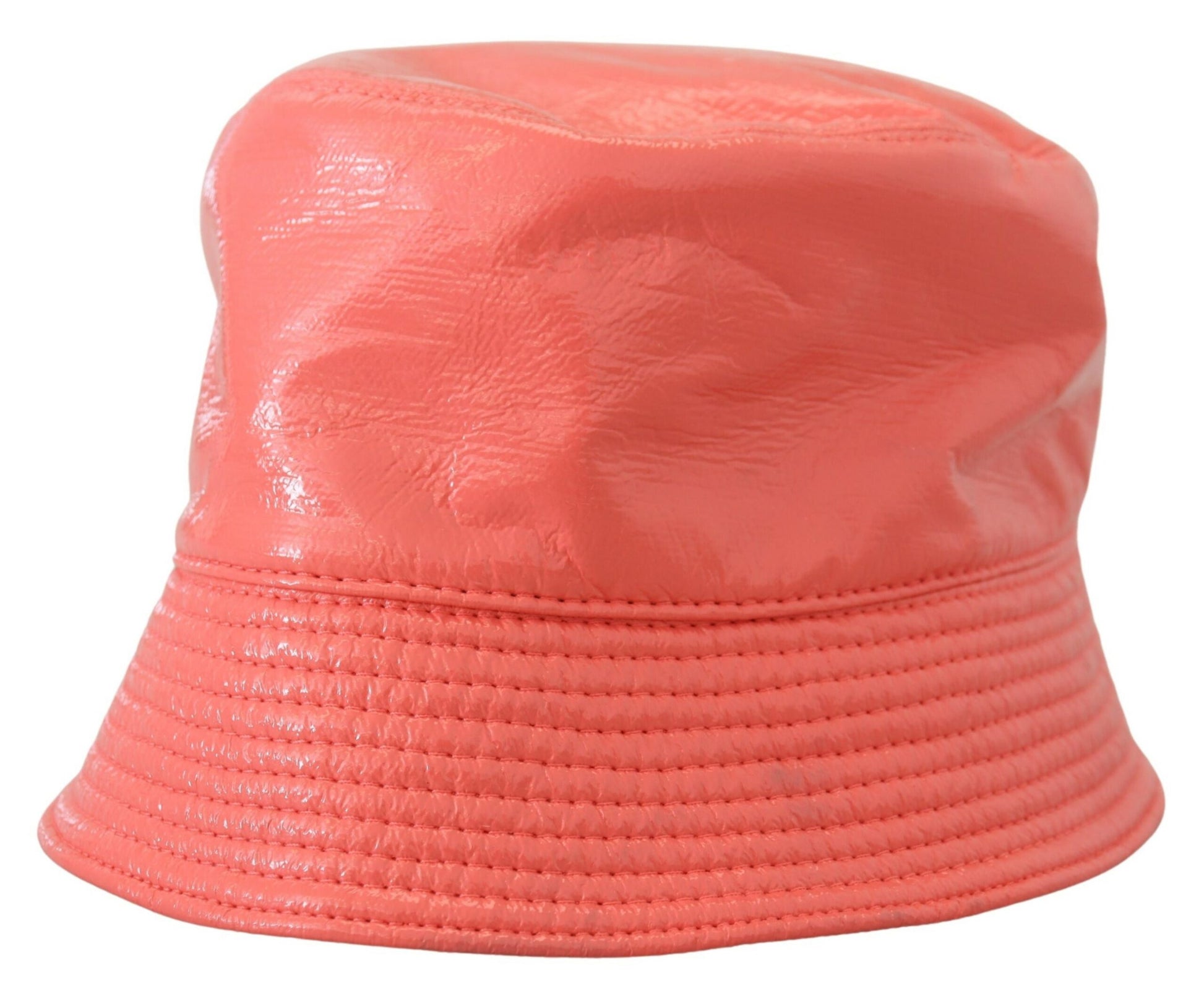 Dolce & Gabbana Peach Quilted Faux Leather Women Bucket Cap Hat Curated Luxury Accessories by Orvyn