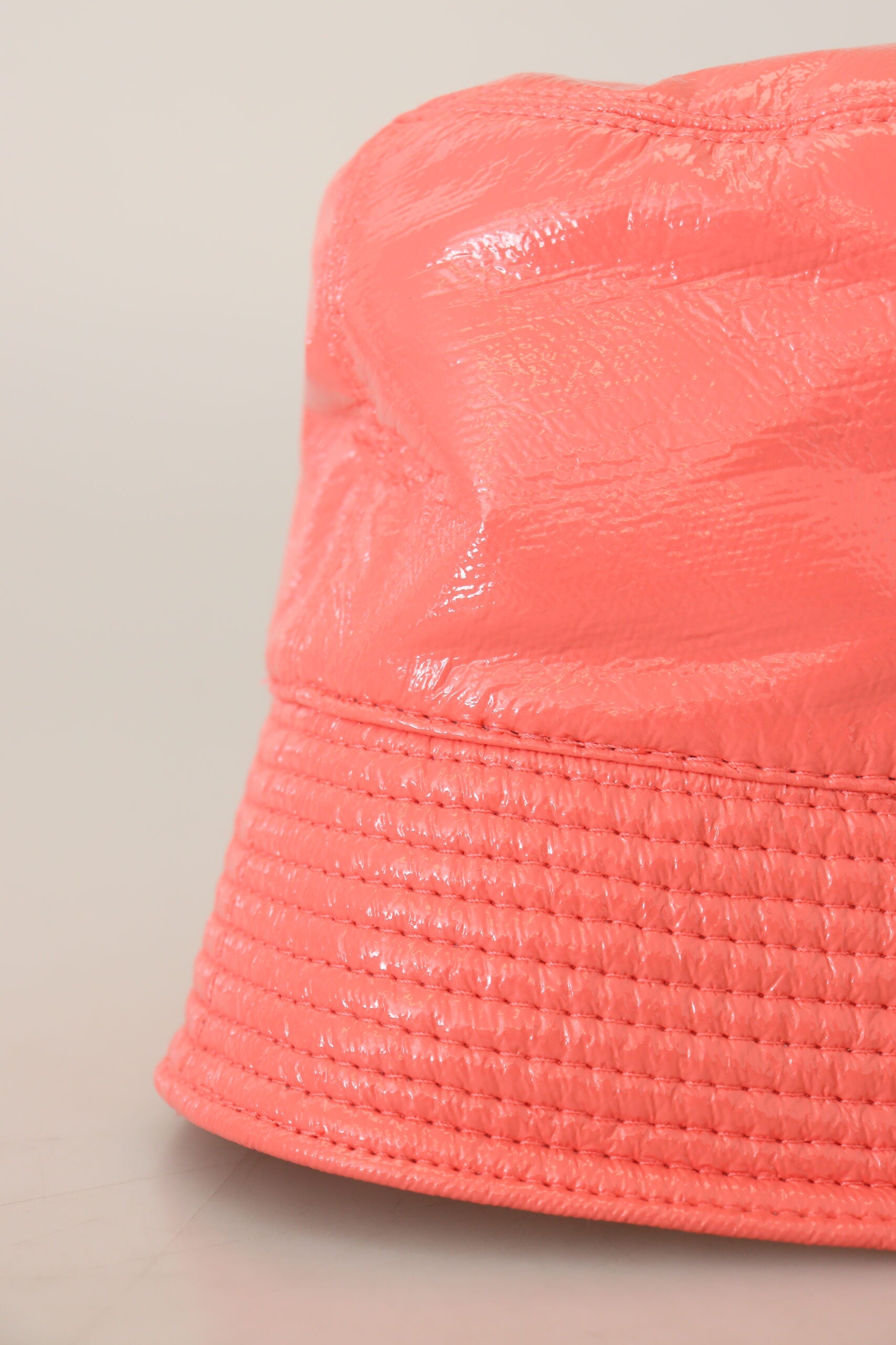 Dolce & Gabbana Peach Quilted Faux Leather Women Bucket Cap Hat Curated Luxury Accessories by Orvyn