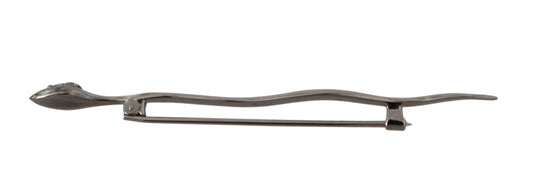 Dolce & Gabbana Silver Brass Crystal Spilla Serpente Brooch Pin Curated Luxury Accessories by Orvyn