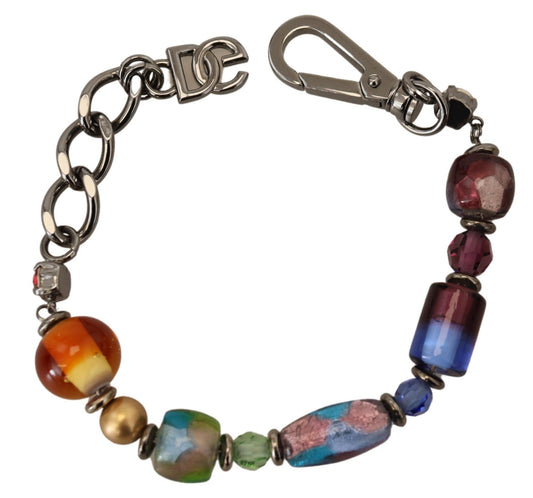 Dolce & Gabbana multicolor Silver Chain Brass Beaded Lobster Clasp Bracelet Curated Luxury Accessories by Orvyn