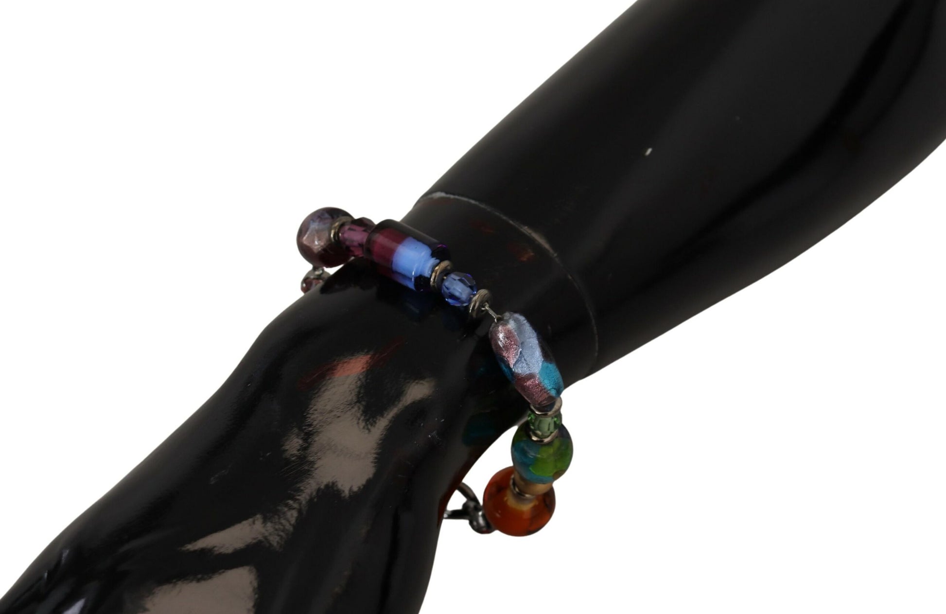 Dolce & Gabbana multicolor Silver Chain Brass Beaded Lobster Clasp Bracelet Curated Luxury Accessories by Orvyn