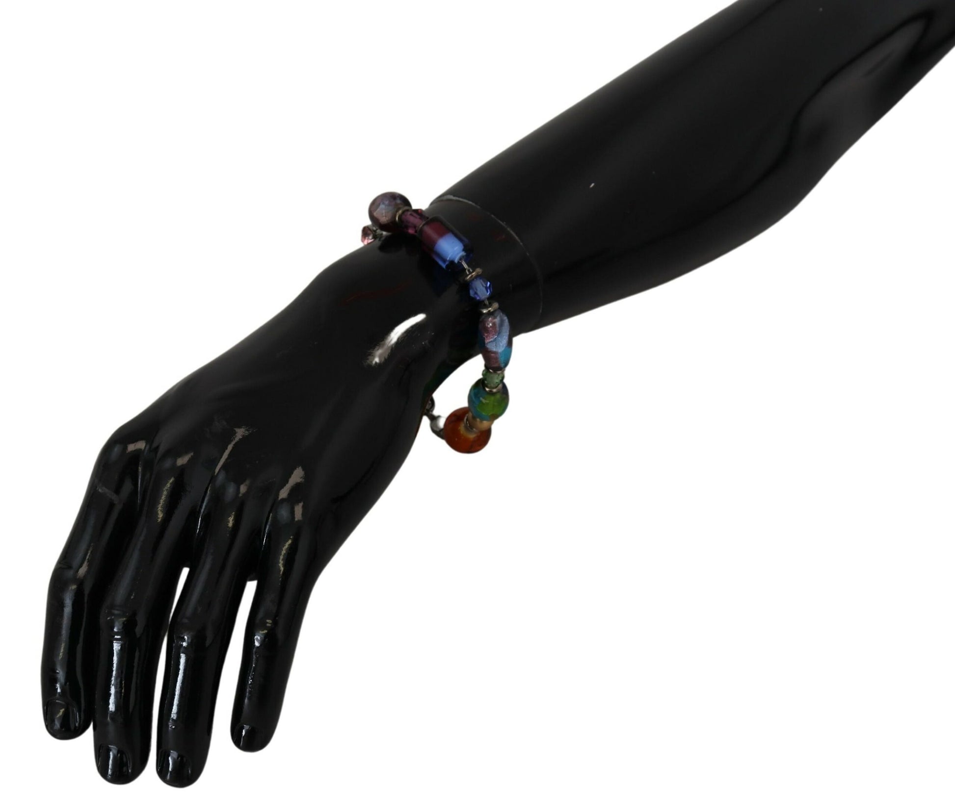 Dolce & Gabbana multicolor Silver Chain Brass Beaded Lobster Clasp Bracelet Curated Luxury Accessories by Orvyn