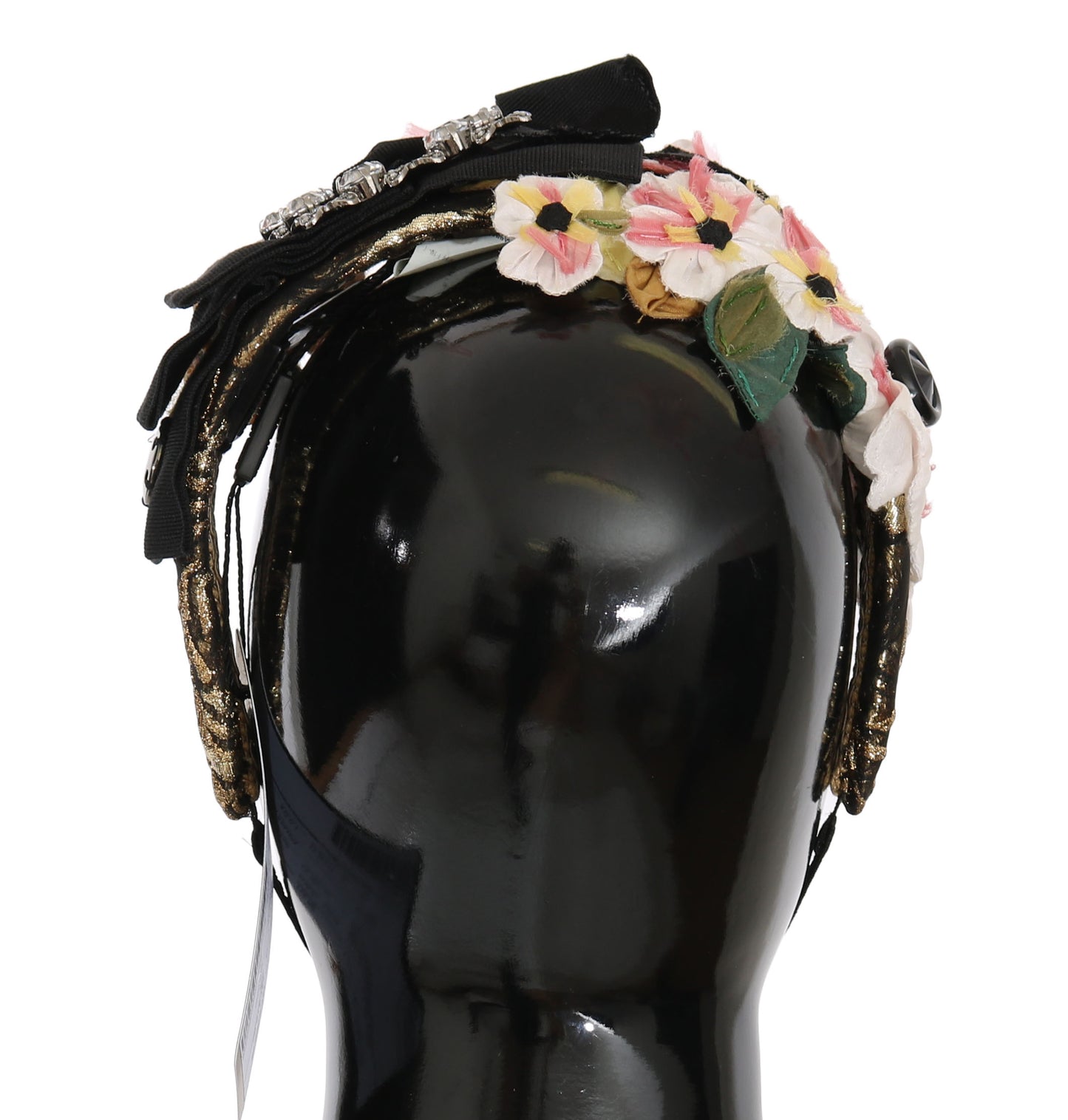 Dolce & Gabbana Multicolor Tiara Floral Crystal Bow Diadem Headband Curated Luxury Accessories by Orvyn