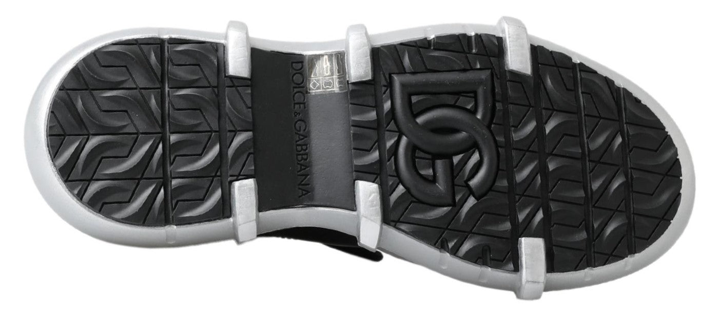 Dolce & Gabbana Black Nylon Galileo High Top Sneakers Shoes Curated Luxury Accessories by Orvyn