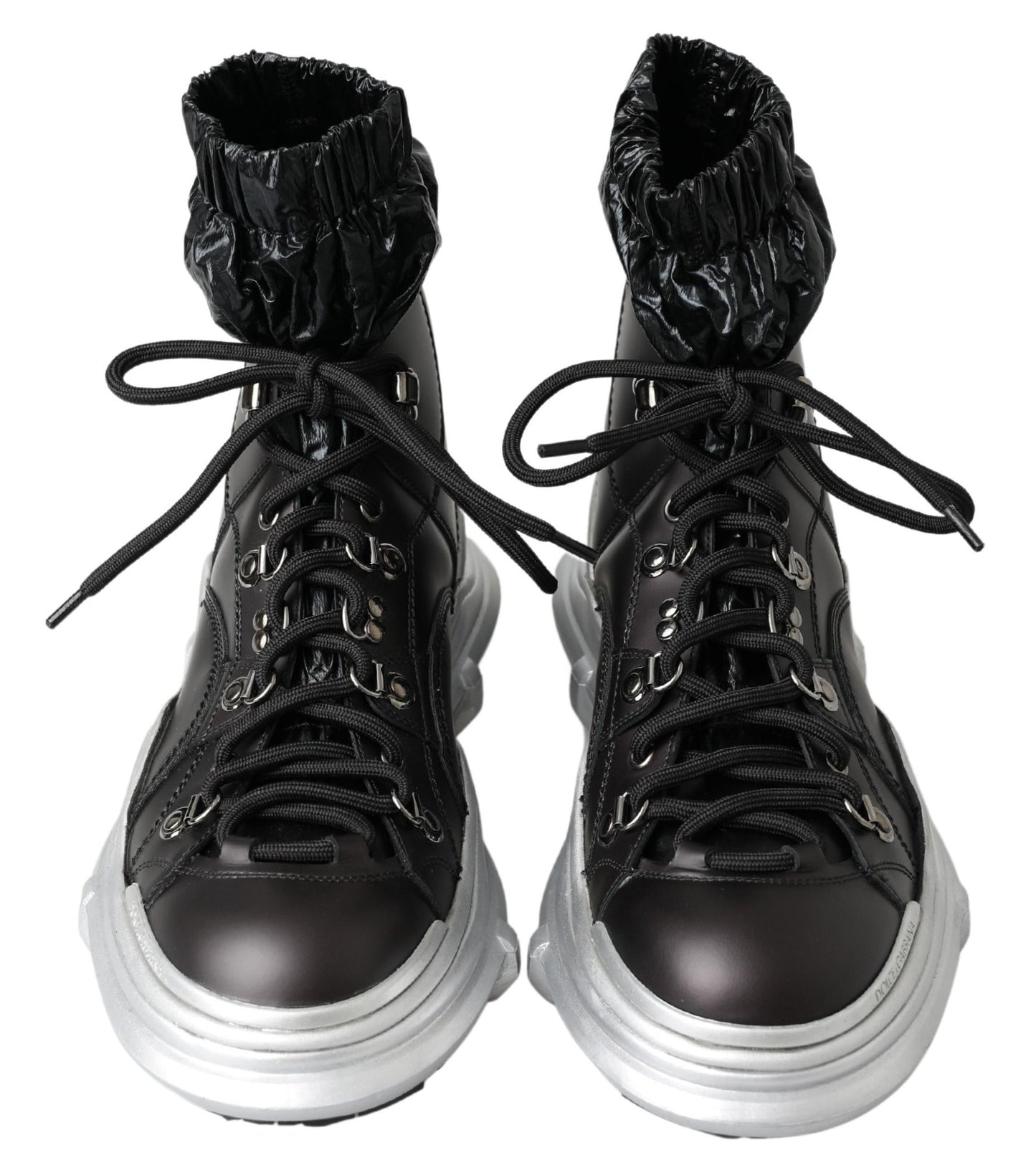 Dolce & Gabbana Black Nylon Galileo High Top Sneakers Shoes Curated Luxury Accessories by Orvyn