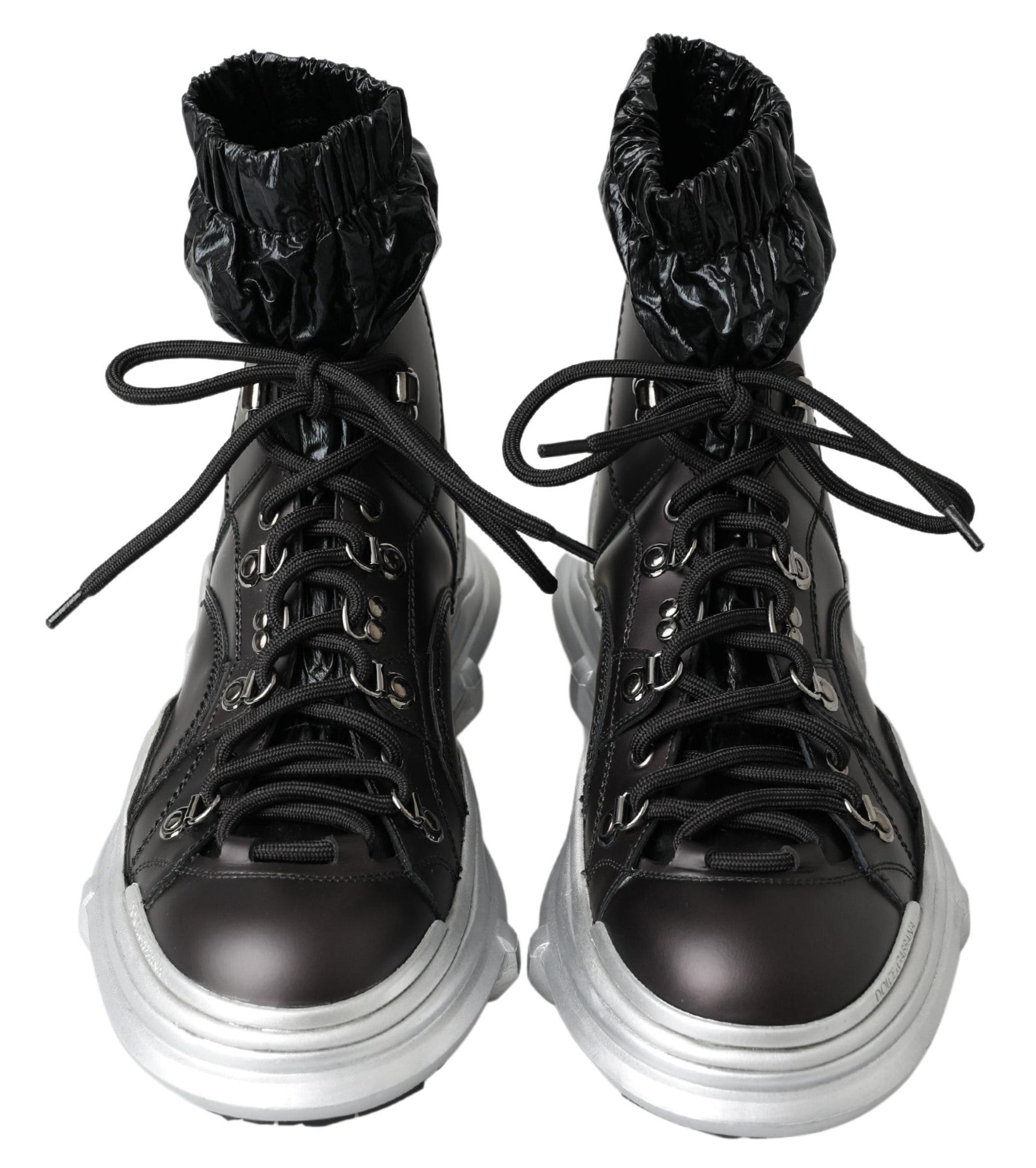 Dolce & Gabbana Black Nylon Galileo High Top Sneakers Shoes Curated Luxury Accessories by Orvyn