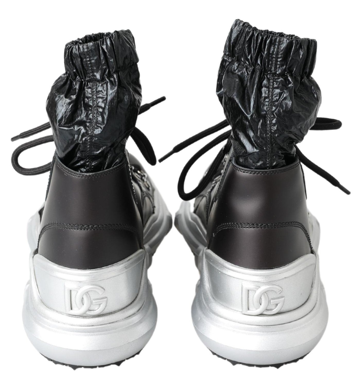 Dolce & Gabbana Black Nylon Galileo High Top Sneakers Shoes Curated Luxury Accessories by Orvyn