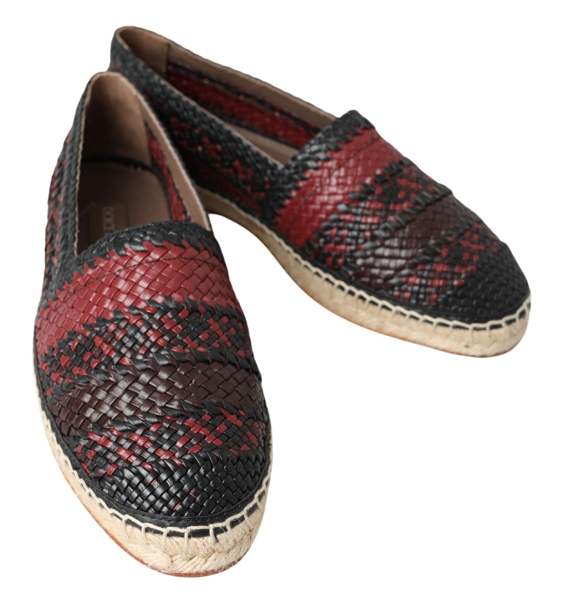 Dolce & Gabbana Black Bordeaux Buffalo Leather Espadrille Shoes Curated Luxury Accessories by Orvyn