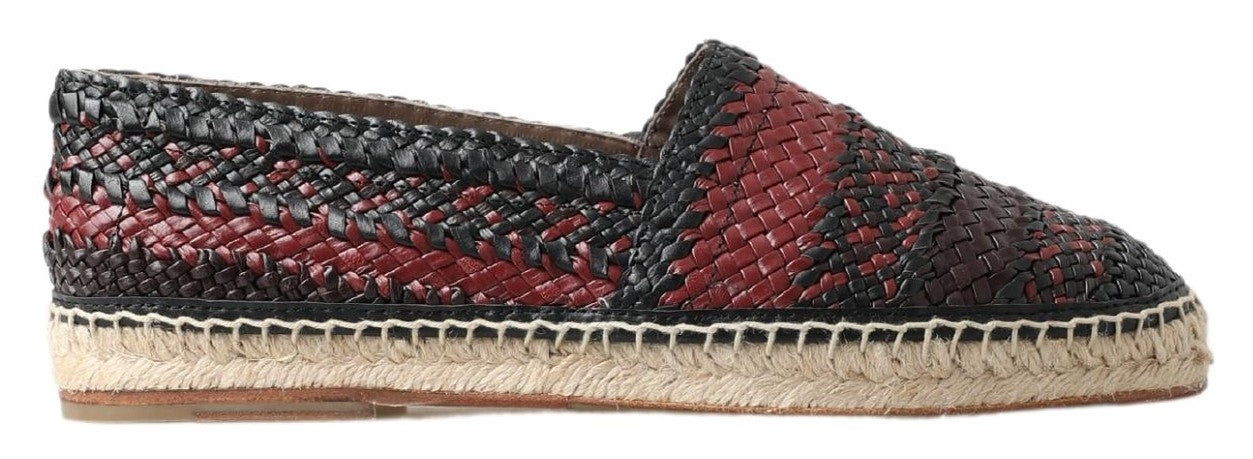 Dolce & Gabbana Black Bordeaux Buffalo Leather Espadrille Shoes Curated Luxury Accessories by Orvyn