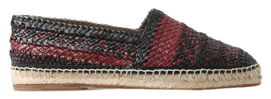 Dolce & Gabbana Black Bordeaux Buffalo Leather Espadrille Shoes Curated Luxury Accessories by Orvyn