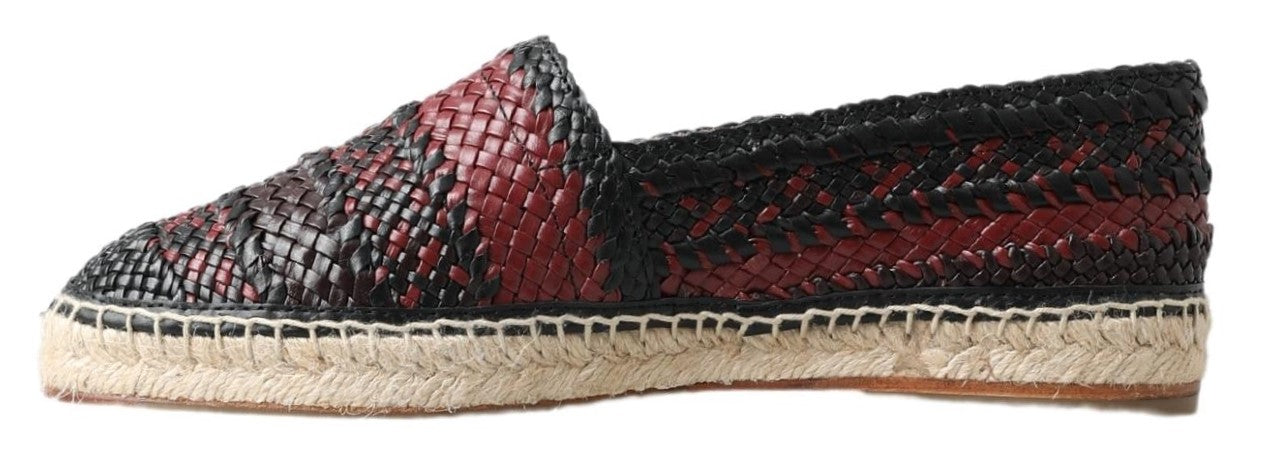 Dolce & Gabbana Black Bordeaux Buffalo Leather Espadrille Shoes Curated Luxury Accessories by Orvyn