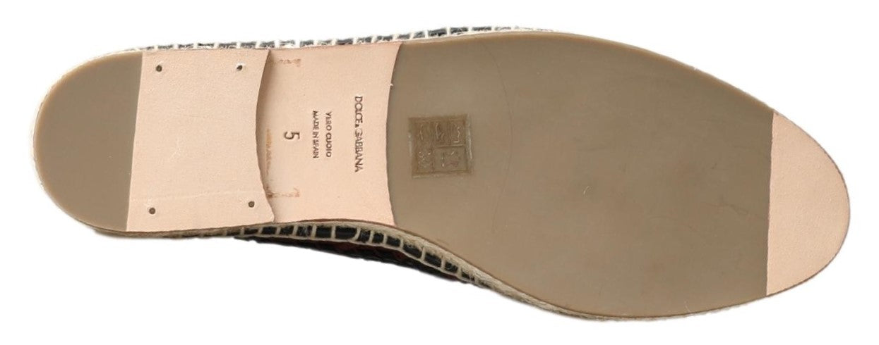 Dolce & Gabbana Black Bordeaux Buffalo Leather Espadrille Shoes Curated Luxury Accessories by Orvyn