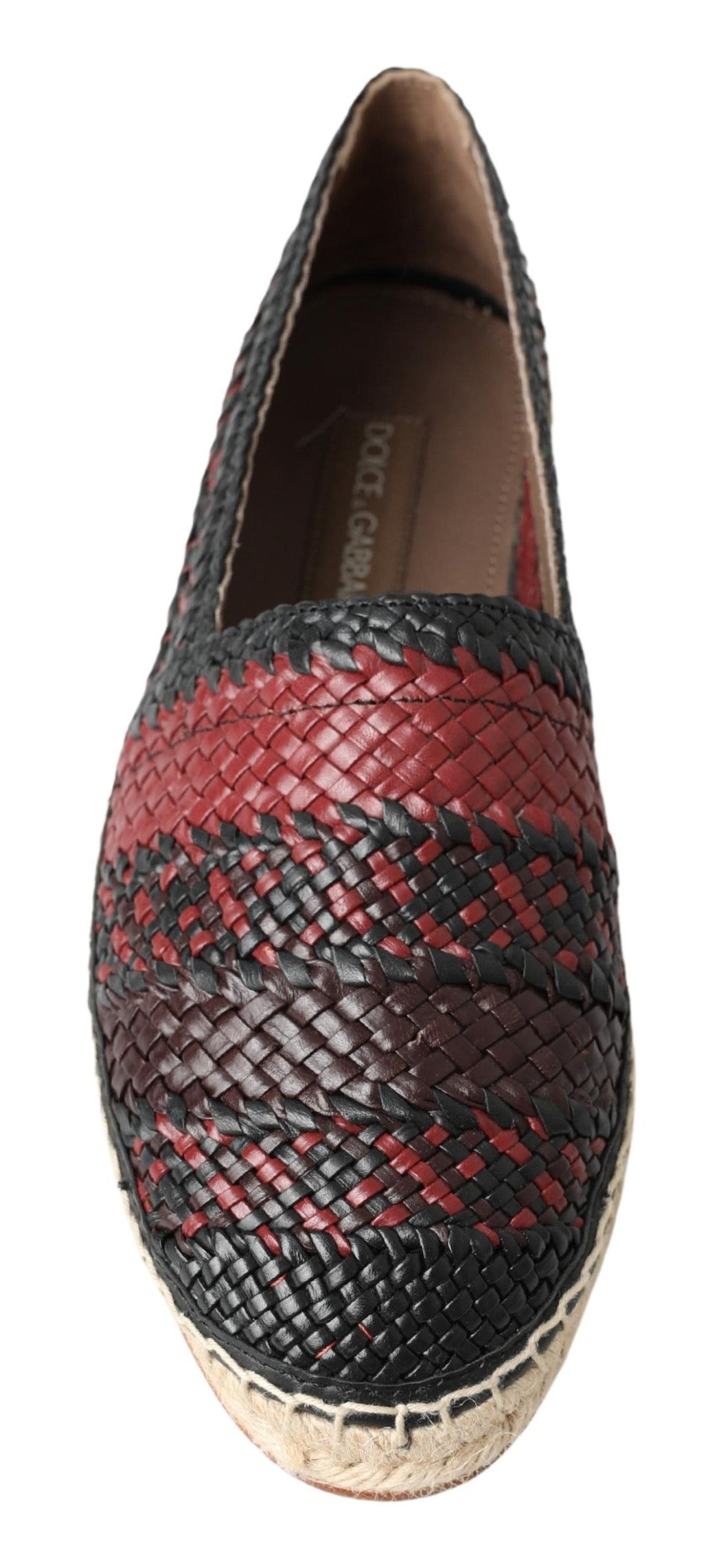 Dolce & Gabbana Black Bordeaux Buffalo Leather Espadrille Shoes Curated Luxury Accessories by Orvyn