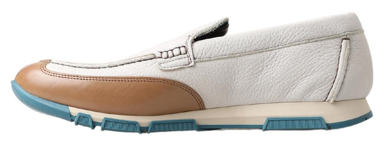 Dolce & Gabbana White Leather Loafers Moccasins Shoes Curated Luxury Accessories by Orvyn