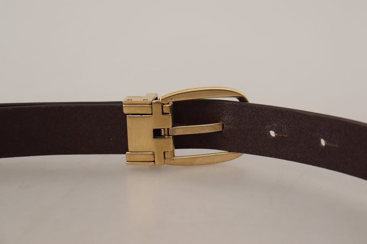 Dolce & Gabbana Dark Brown Gold Tone Metal Buckle braun