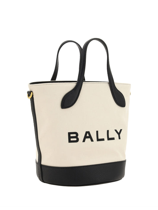 Bally White and Black Leather Bucket Bag Curated Luxury Accessories by Orvyn