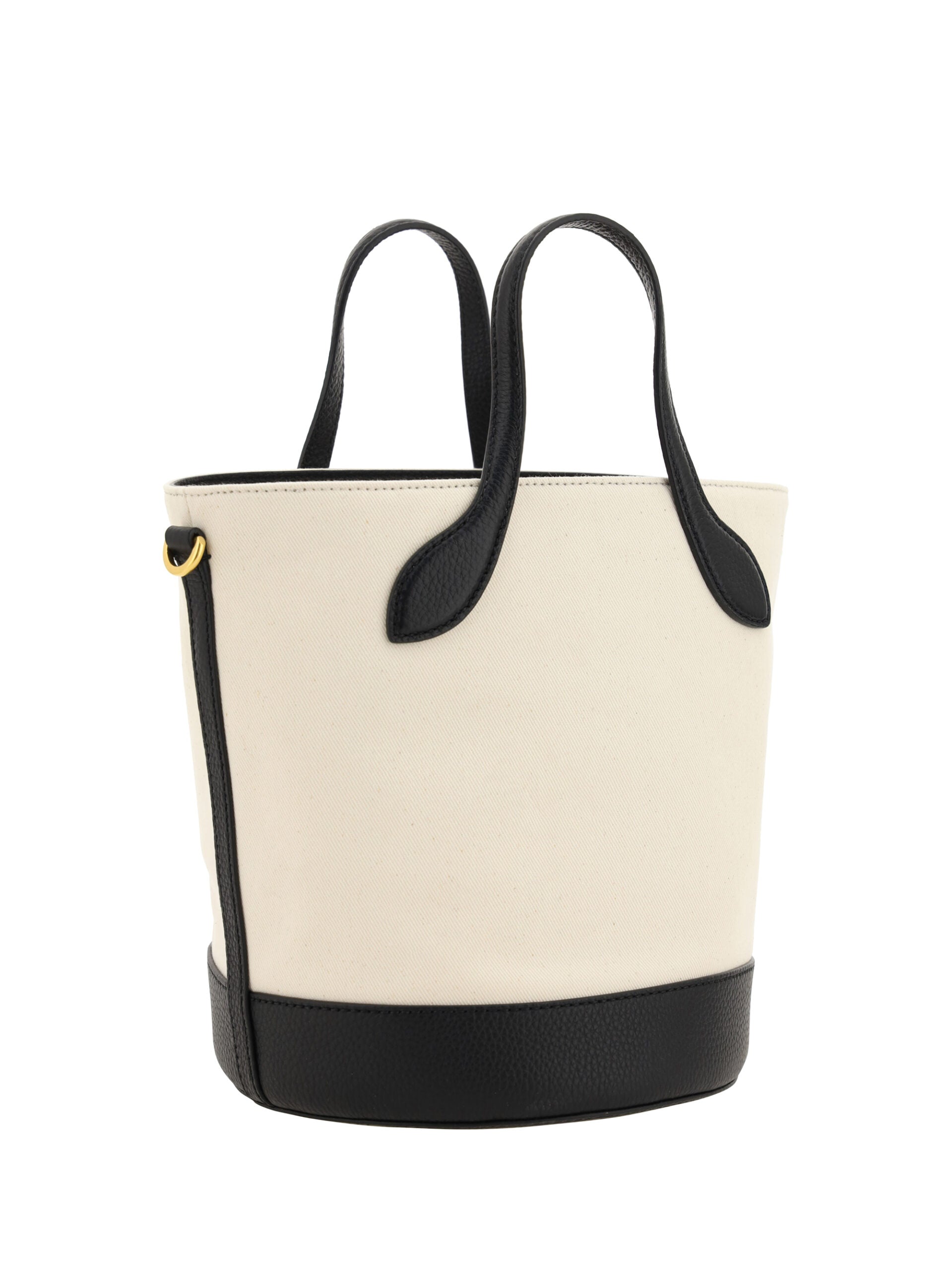 Bally White and Black Leather Bucket Bag Curated Luxury Accessories by Orvyn