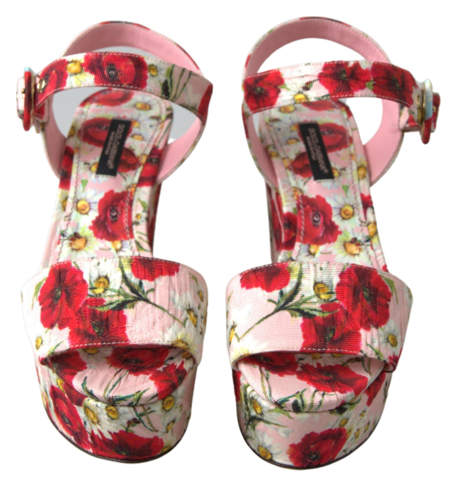 Dolce & Gabbana Multicolor floral print Wedges Floral Ankle Strap Sandals Curated Luxury Accessories by Orvyn