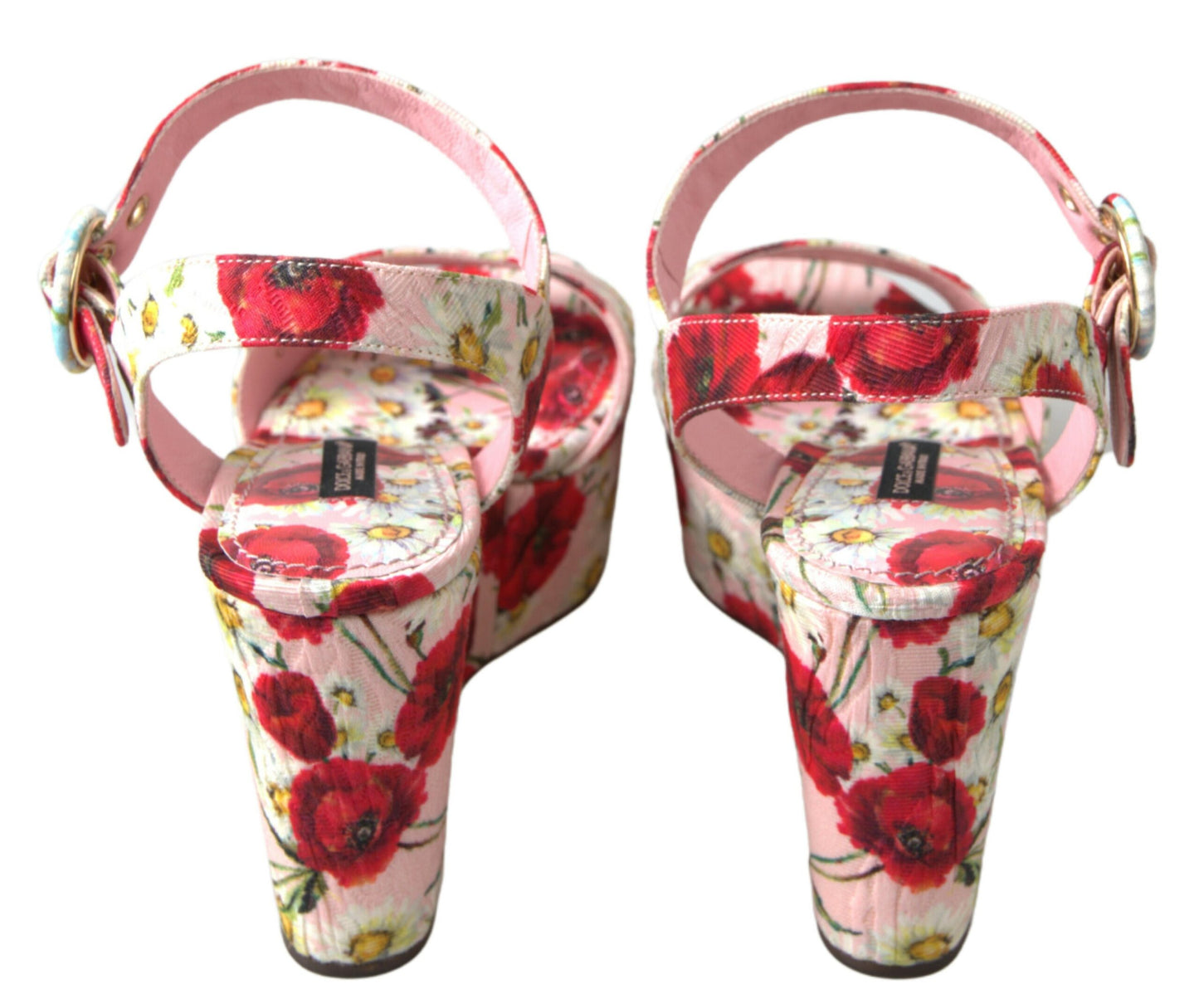 Dolce & Gabbana Multicolor floral print Wedges Floral Ankle Strap Sandals Curated Luxury Accessories by Orvyn