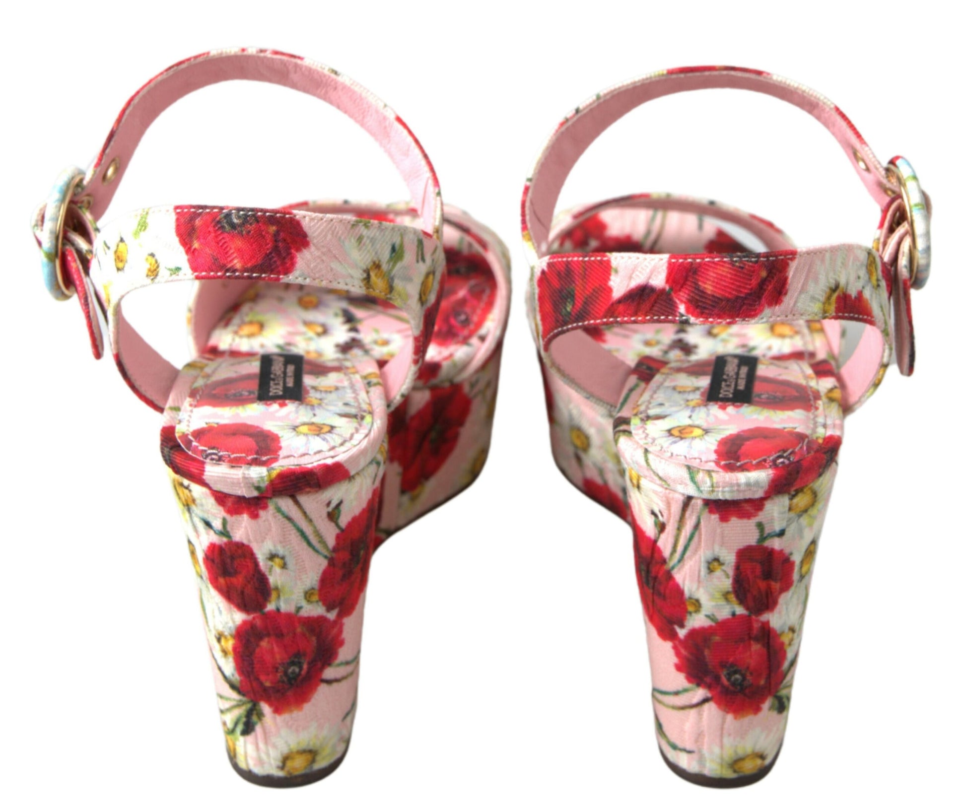 Dolce & Gabbana Multicolor floral print Wedges Floral Ankle Strap Sandals Curated Luxury Accessories by Orvyn