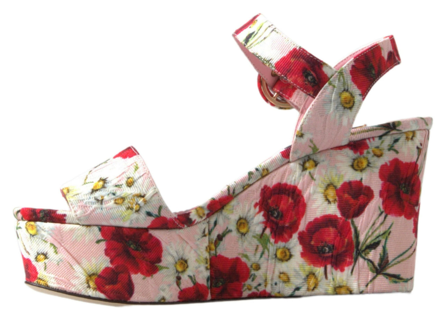Dolce & Gabbana Multicolor floral print Wedges Floral Ankle Strap Sandals Curated Luxury Accessories by Orvyn
