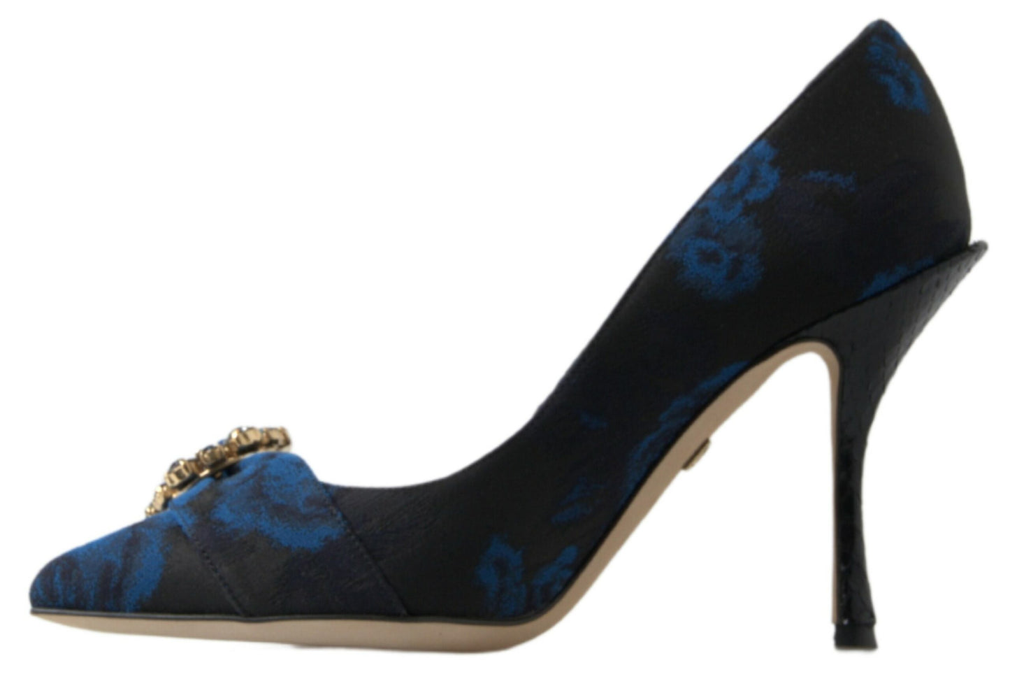 Dolce & Gabbana Blue Floral Ayers Crystal Pumps Shoes blau