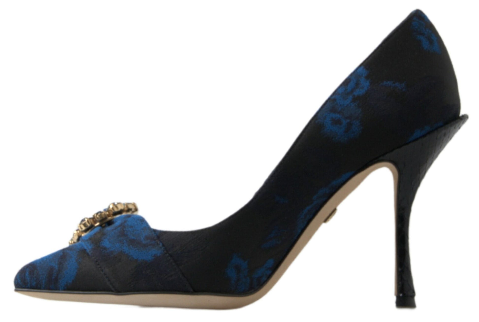 Dolce & Gabbana Blue Floral Ayers Crystal Pumps Shoes blau