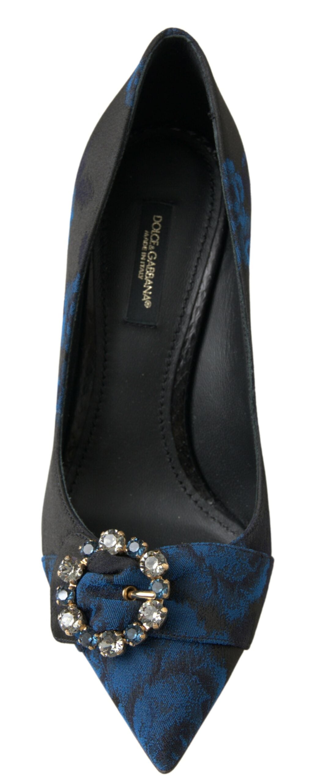 Dolce & Gabbana Blue Floral Ayers Crystal Pumps Shoes blau