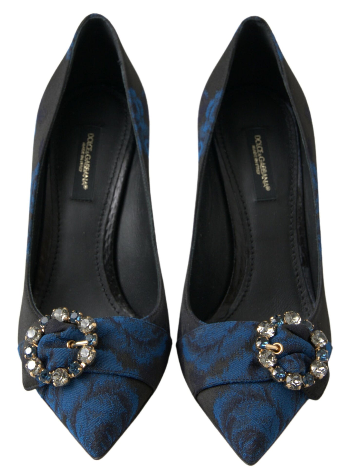 Dolce & Gabbana Blue Floral Ayers Crystal Pumps Shoes blau