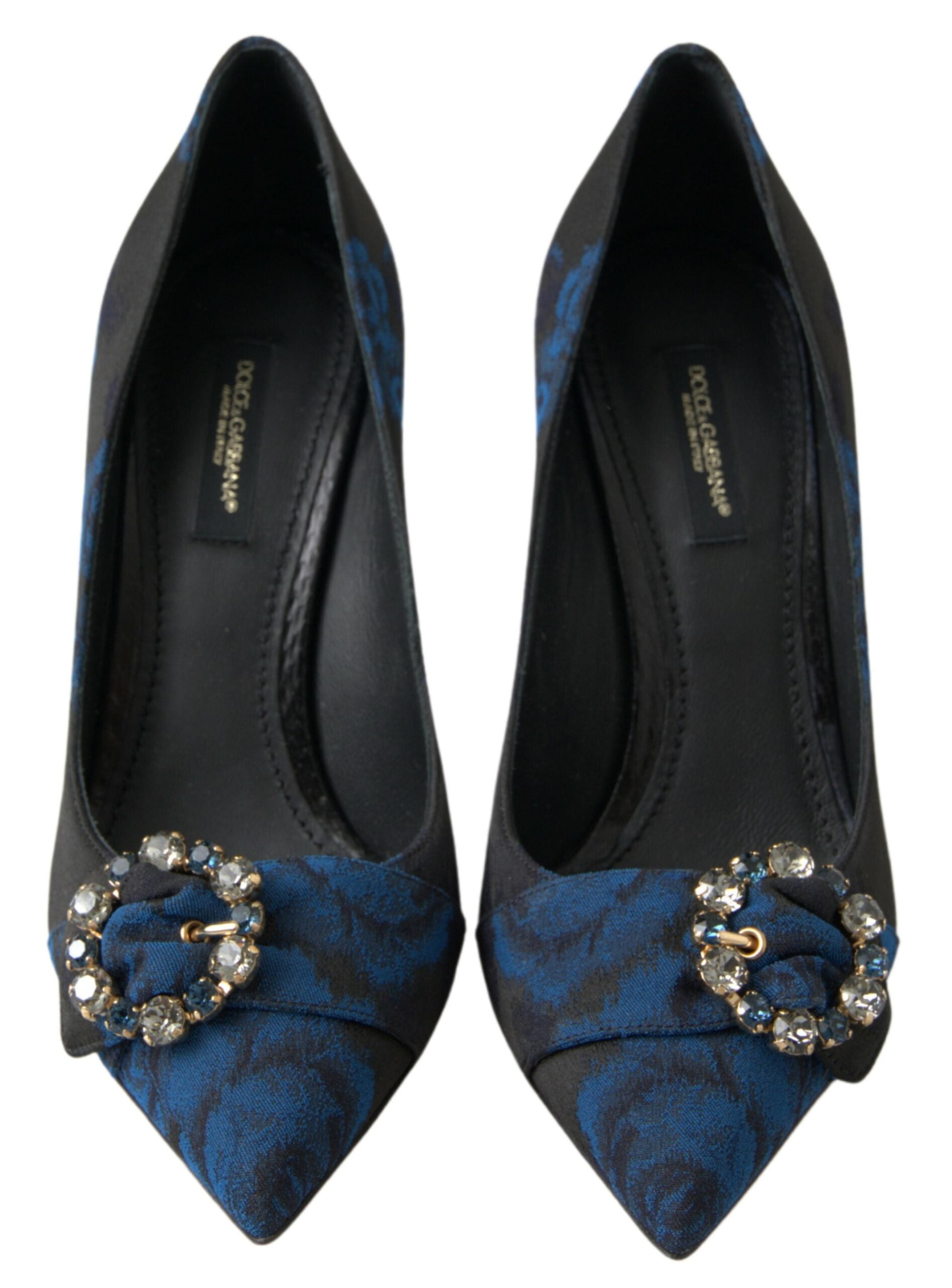 Dolce & Gabbana Blue Floral Ayers Crystal Pumps Shoes blau