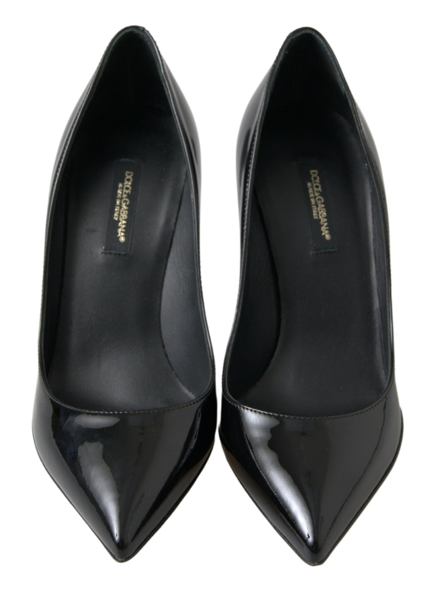 Dolce & Gabbana Black Patent Leather High Heels Pumps Shoes schwarz