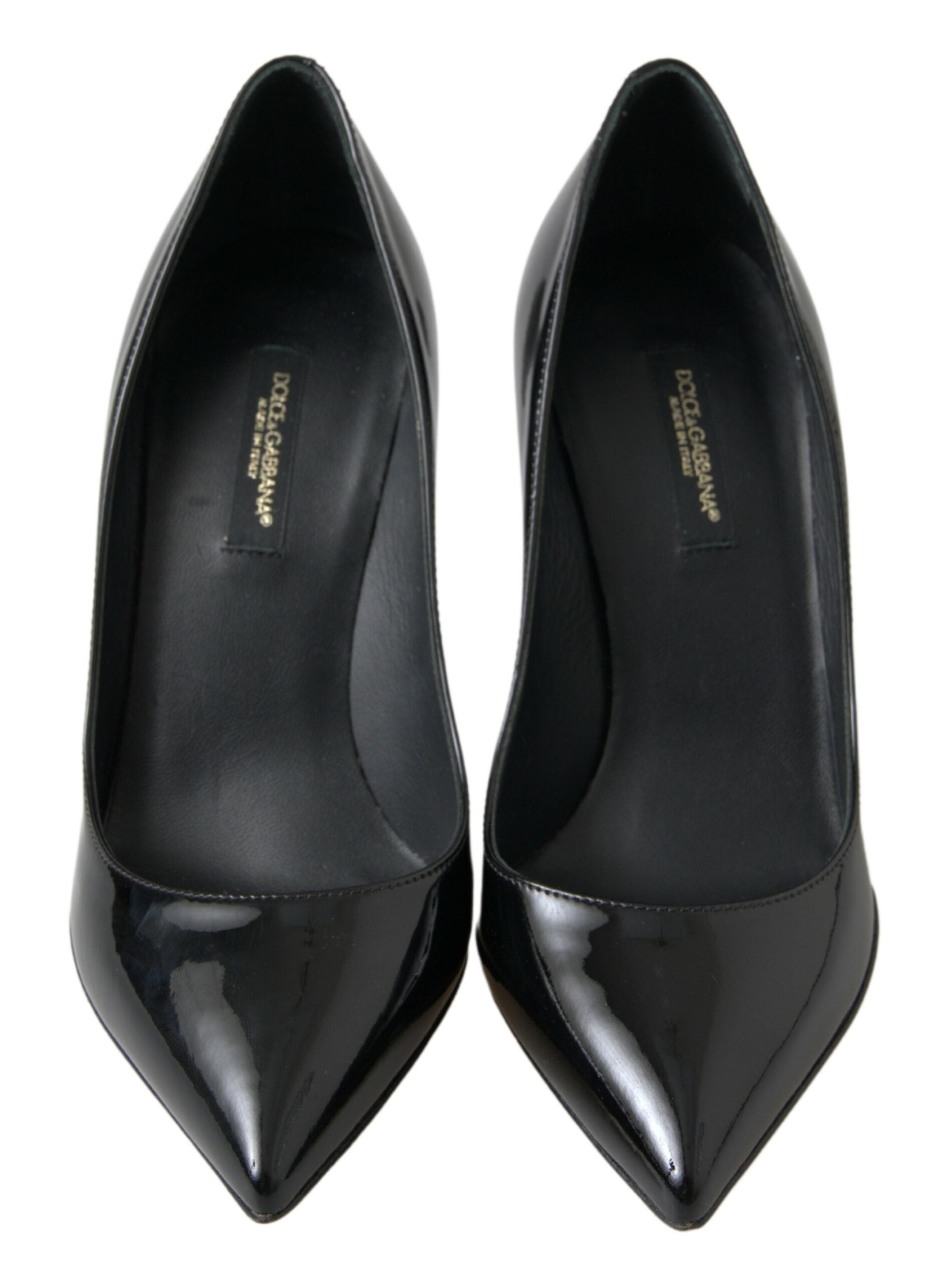Dolce & Gabbana Black Patent Leather High Heels Pumps Shoes schwarz
