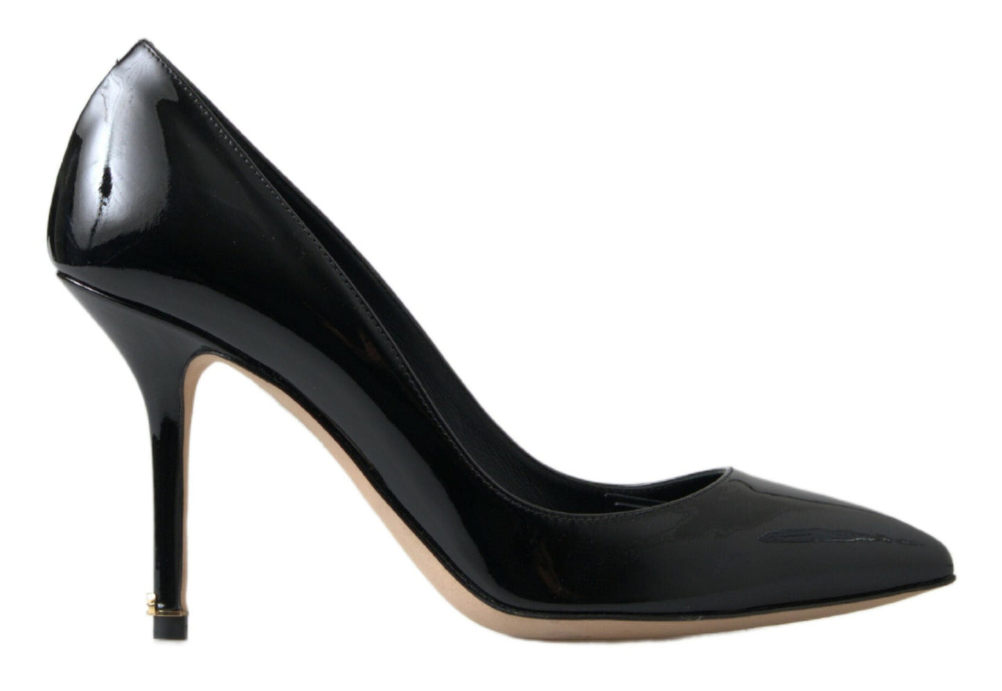Dolce & Gabbana Black Patent Leather High Heels Pumps Shoes schwarz