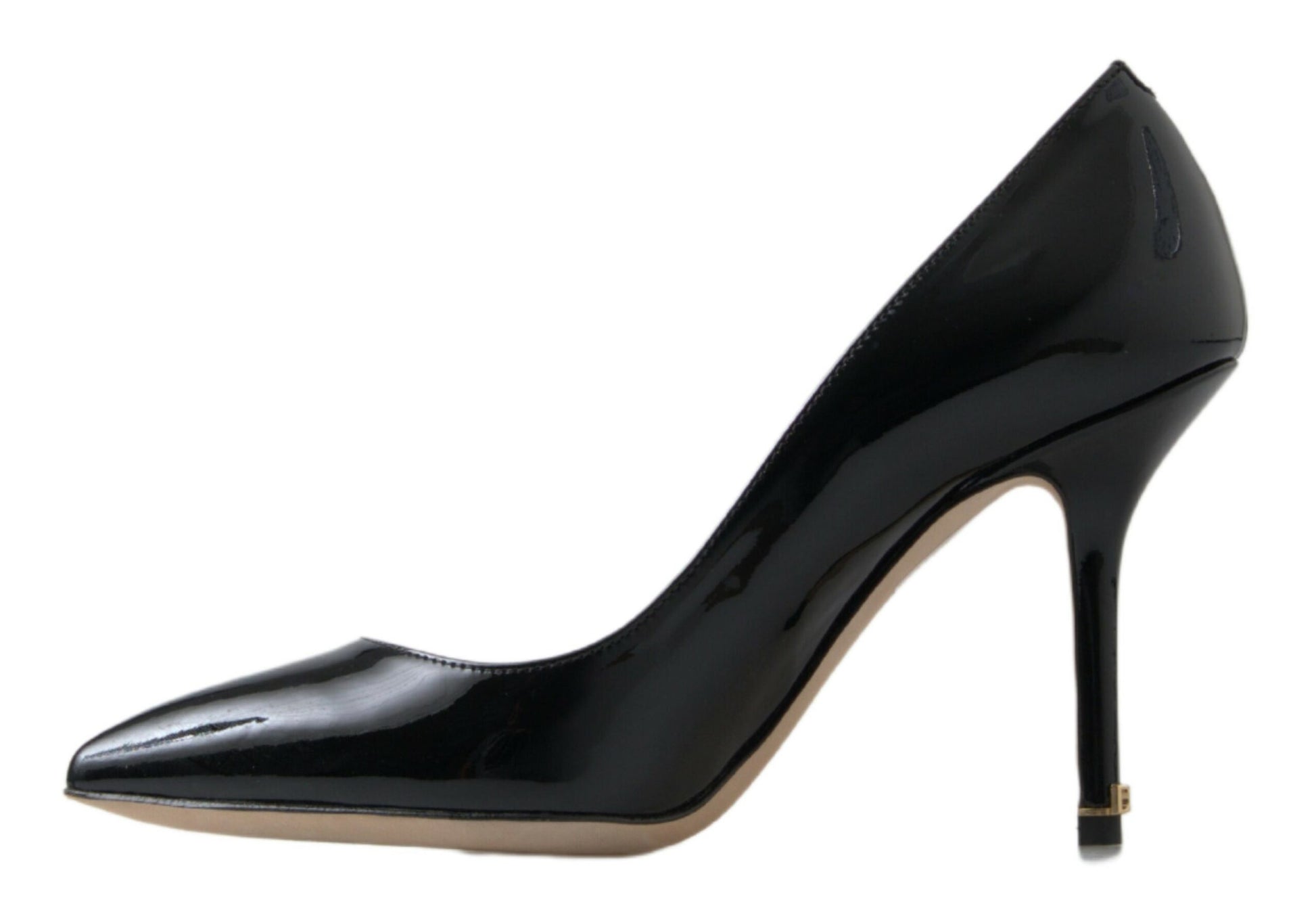 Dolce & Gabbana Black Patent Leather High Heels Pumps Shoes schwarz