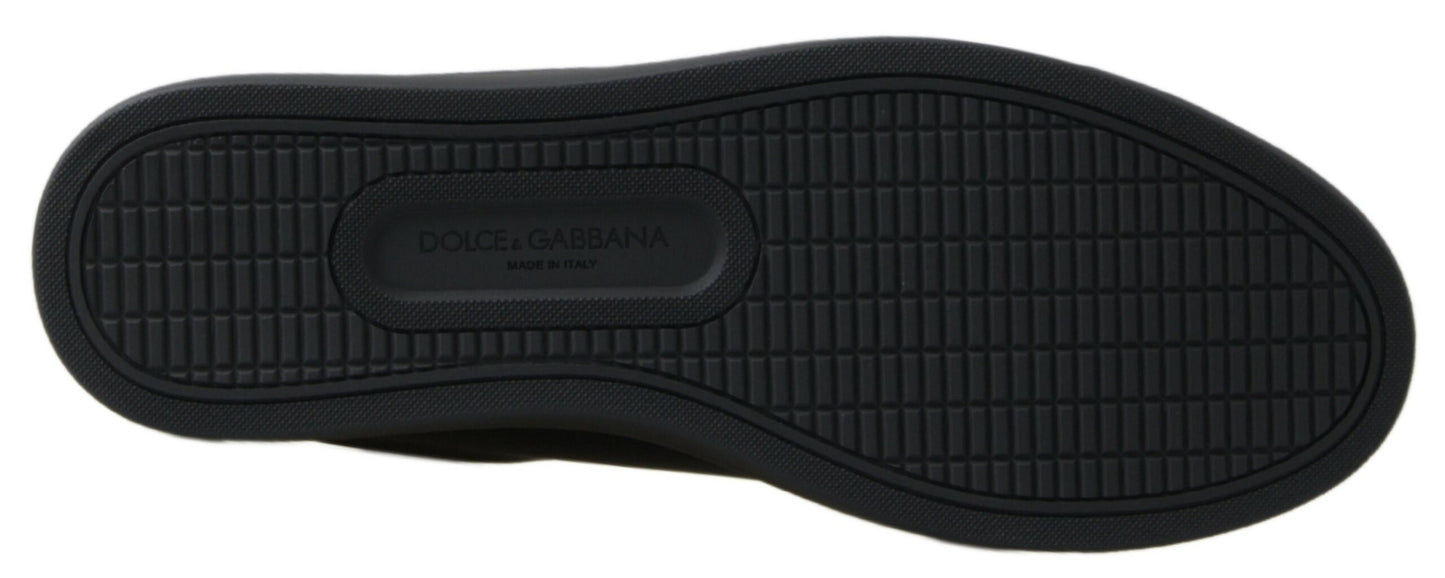 Dolce & Gabbana Black Gold Leather Classic Sneakers Shoes Curated Luxury Accessories by Orvyn