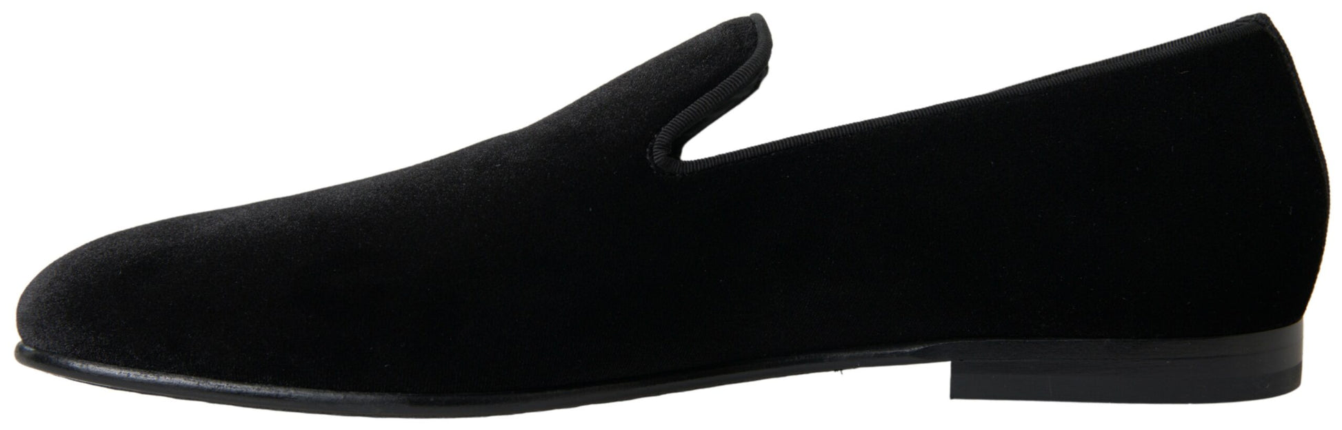 Dolce & Gabbana Black Velvet Loafers Formal Shoes Curated Luxury Accessories by Orvyn
