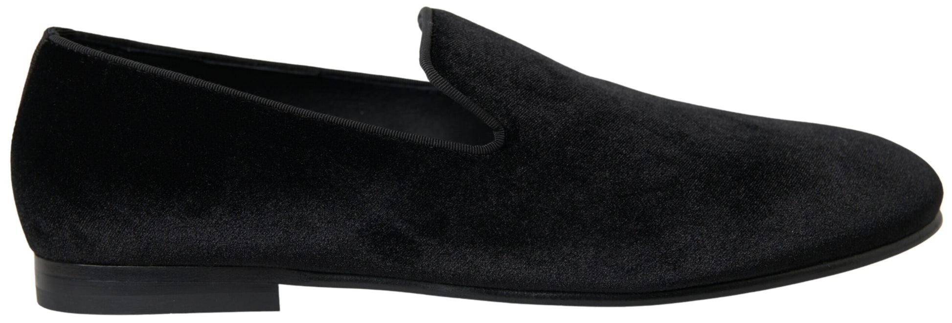 Dolce & Gabbana Black Velvet Loafers Formal Shoes Curated Luxury Accessories by Orvyn