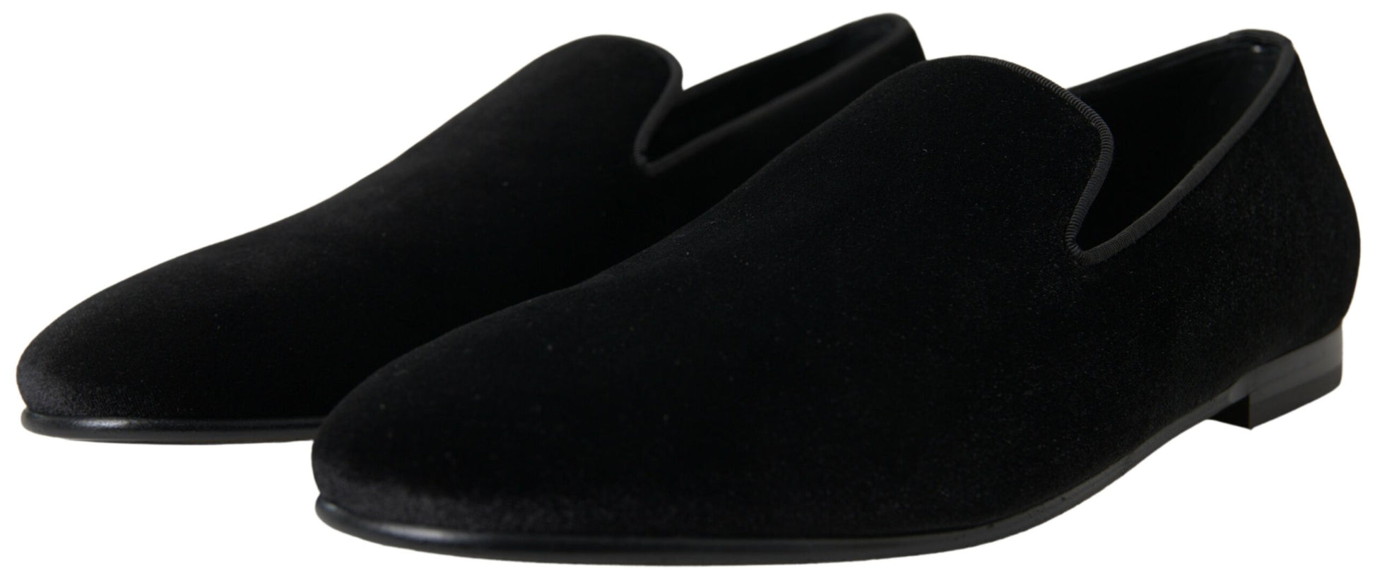 Dolce & Gabbana Black Velvet Loafers Formal Shoes Curated Luxury Accessories by Orvyn