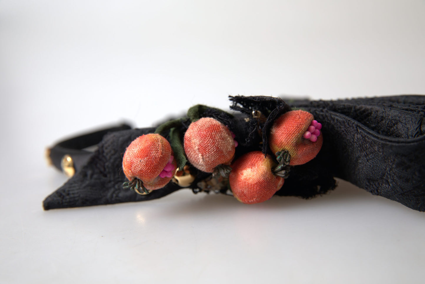 Dolce & Gabbana Black with multicolor Fig Fruit Crystal Tiara Diadem Headband Curated Luxury Accessories by Orvyn